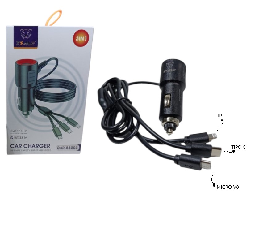 Cargador de Auto 3 en 1 3,1 A