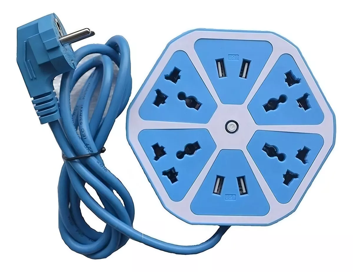 Zapatilla De Enchufe Hexagon 4 Tomas 220 4USB