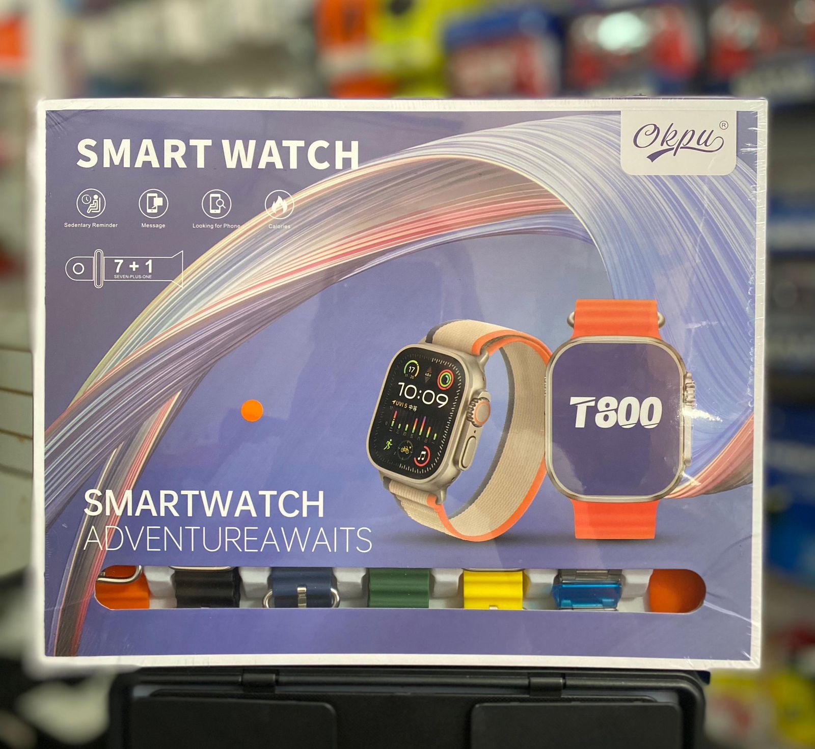 RELOJ SMARTWATCH T800 CON 8 MALLAS