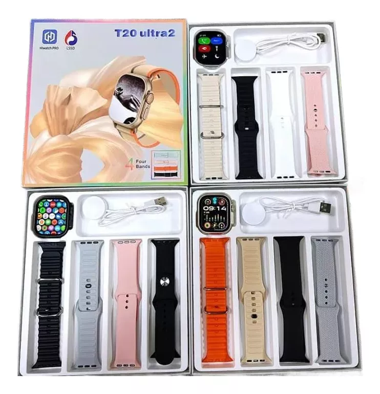 Smartwach T20 Ultra2 Con 4 Mallas Intercambiables