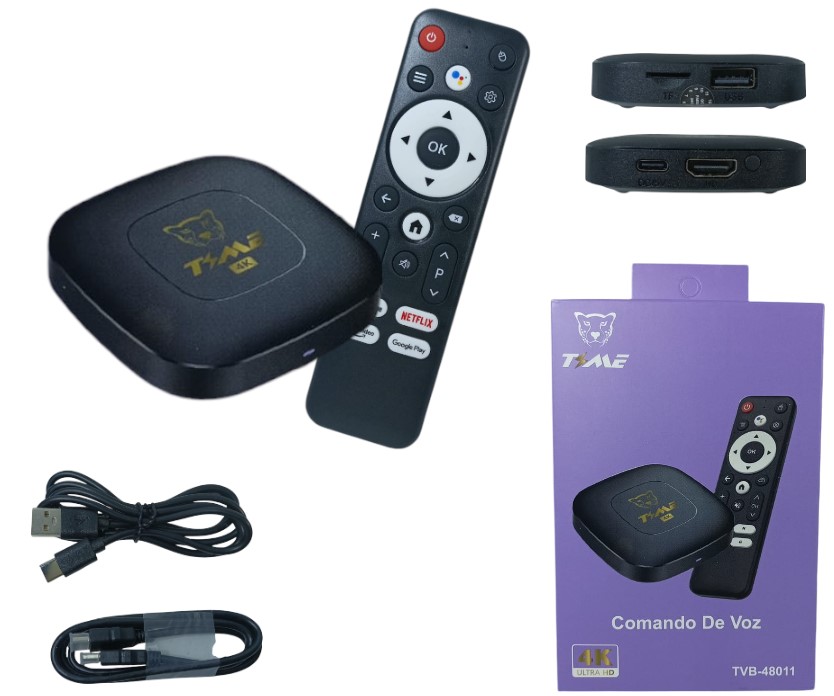 TV BOX - CONVERTIDOR - WIFI 5G + COMANDO DE VOZ (tvb-48011)