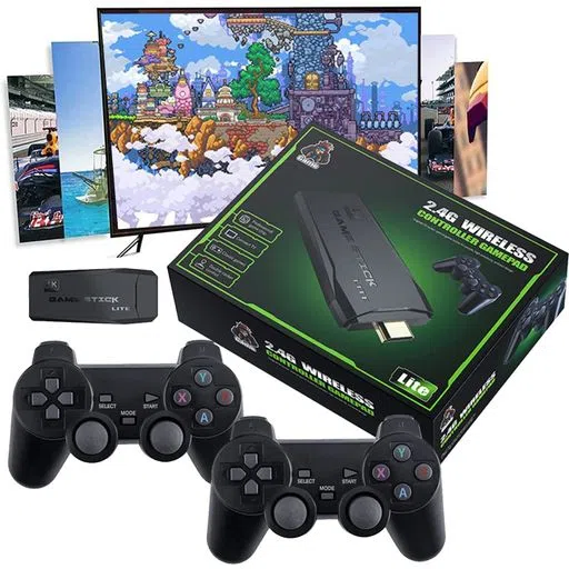 Consola Game Stick 4k con 2 Joysticks Inalámbricos 10 mil Juegos Retro