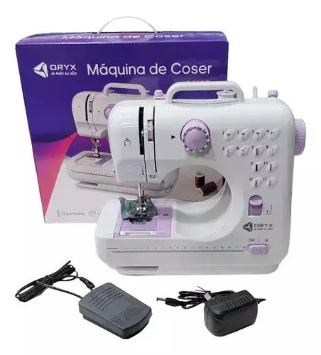 Maquina De Coser Multifuncional Oryx S0125 Color Blanco