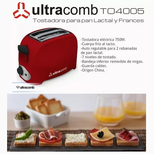 Tostadora Ultracomb To 4005 Roja 220v Bandeja Migas