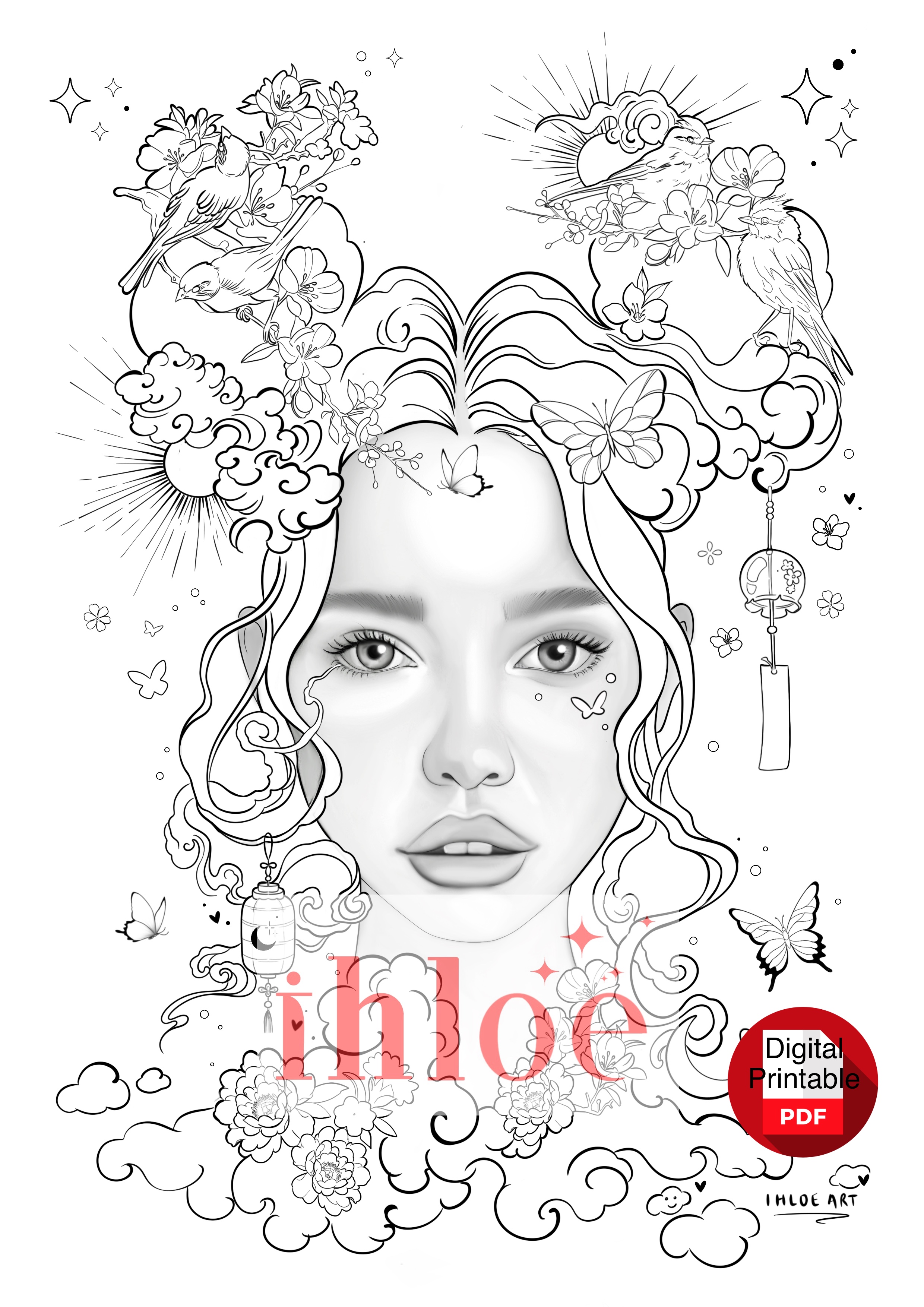 Pack Portraits d'Asie - 4 Coloriages