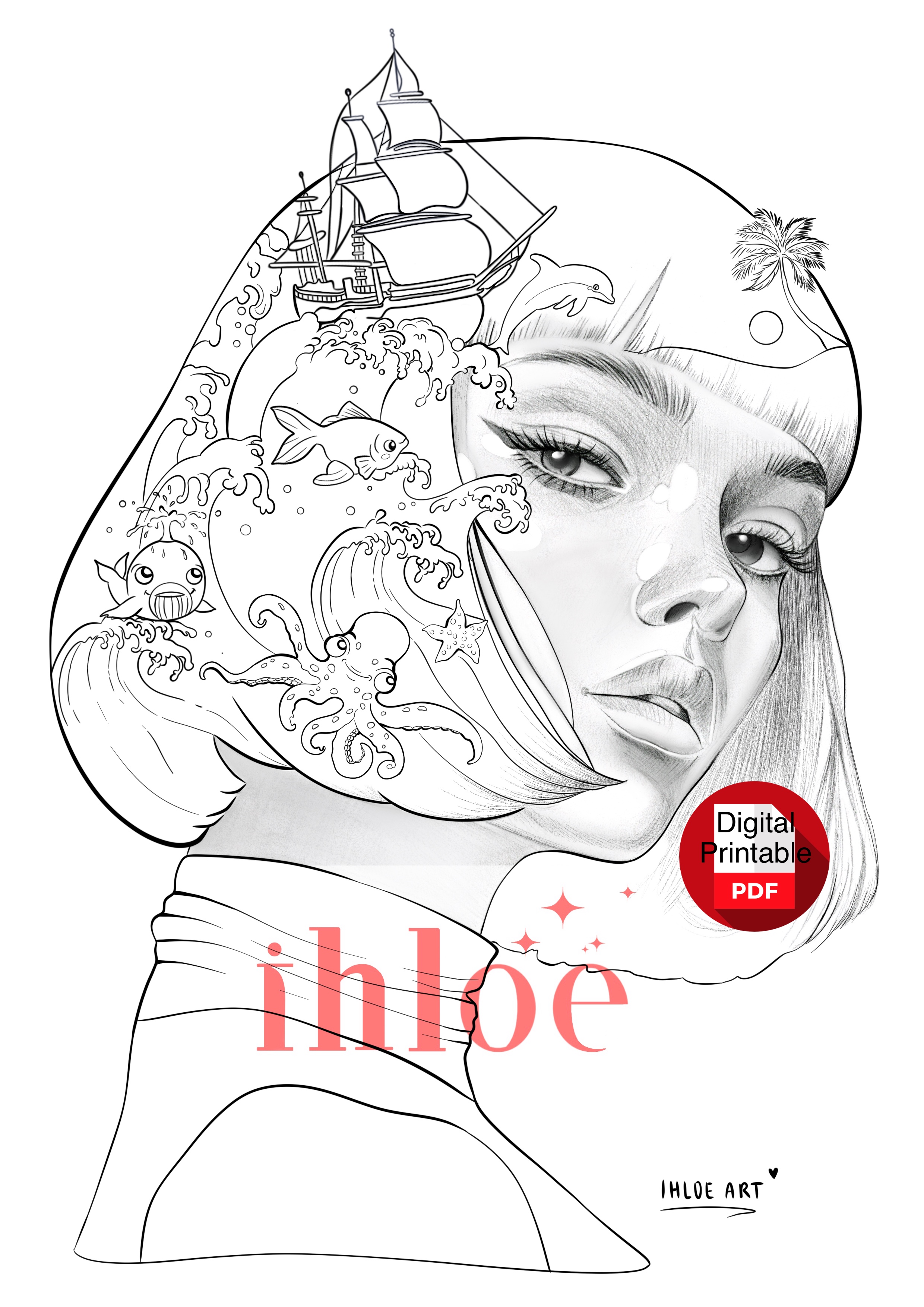 Pack Portraits d'Asie - 4 Coloriages