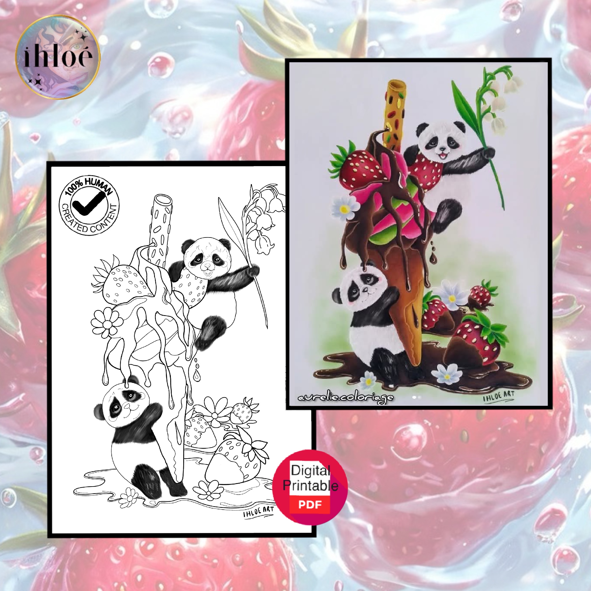 Panda Glace à l'Italienne fraise