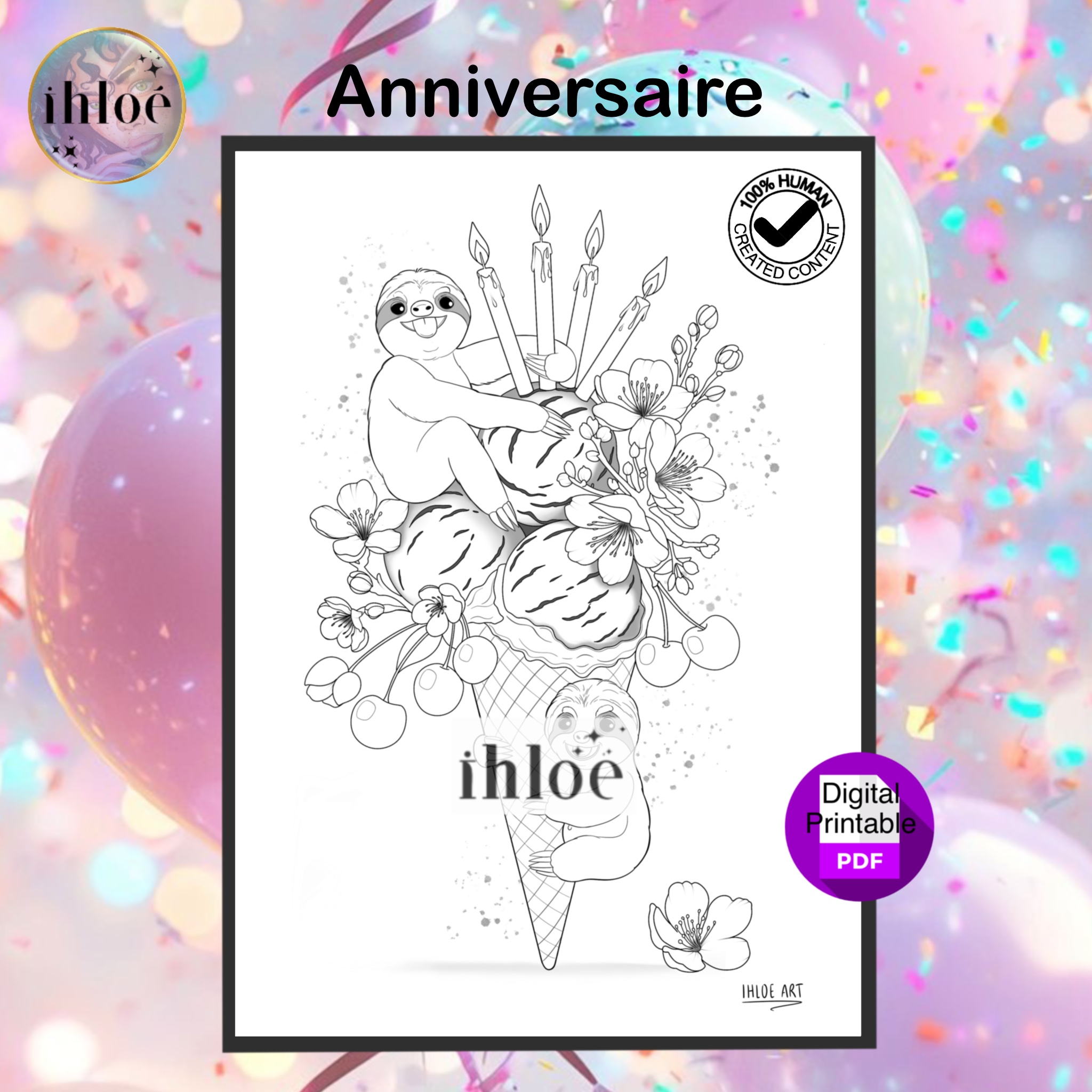Paresseux Glace Anniversaire