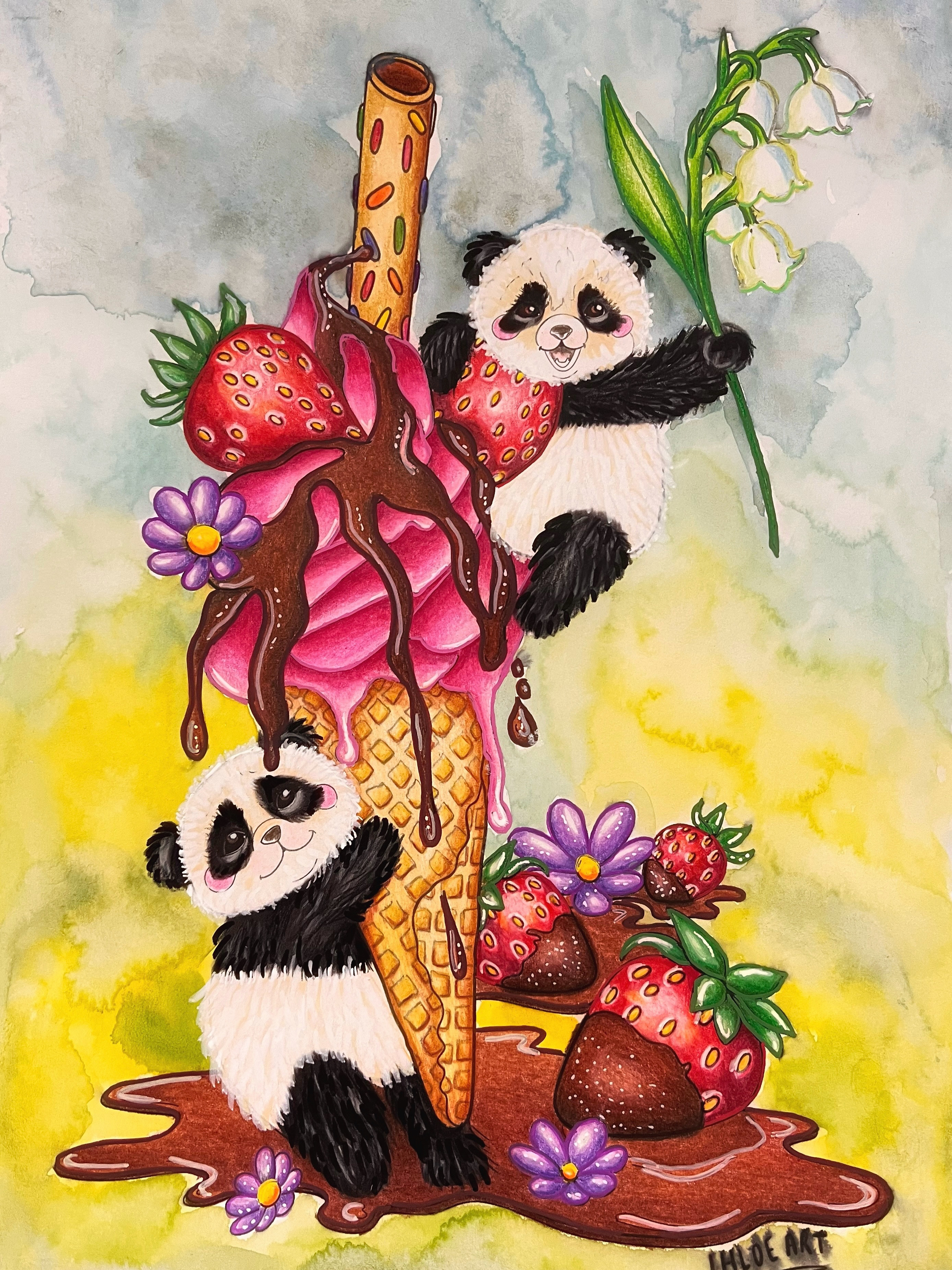 Panda Glace à l'Italienne fraise