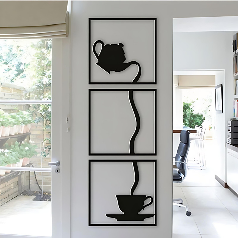 Sharad Arts Black Rock Guitar Body Wall Design - Music Instruments Decorative Sticker for Home Studio, Living Room, and Bedroom