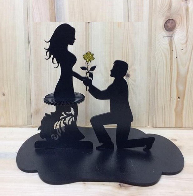Sharad Arts Romantic Bike & Flowers Wall Sticker: Elegant Black Wooden Design for Bedroom Décor Pack of 1