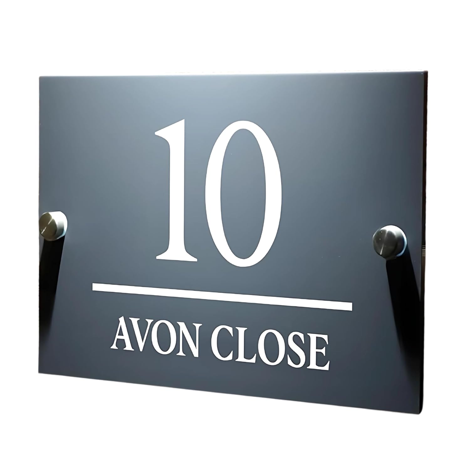 RetroVesta Custom Acrylic Name Plate for Home & Office - Waterproof Designer Door Plate, High Gloss Finish 6x12 Inches, Perfect for Flat, Bungalow, Apartment, & Outdoor Entrances (Black Color) (Wh
