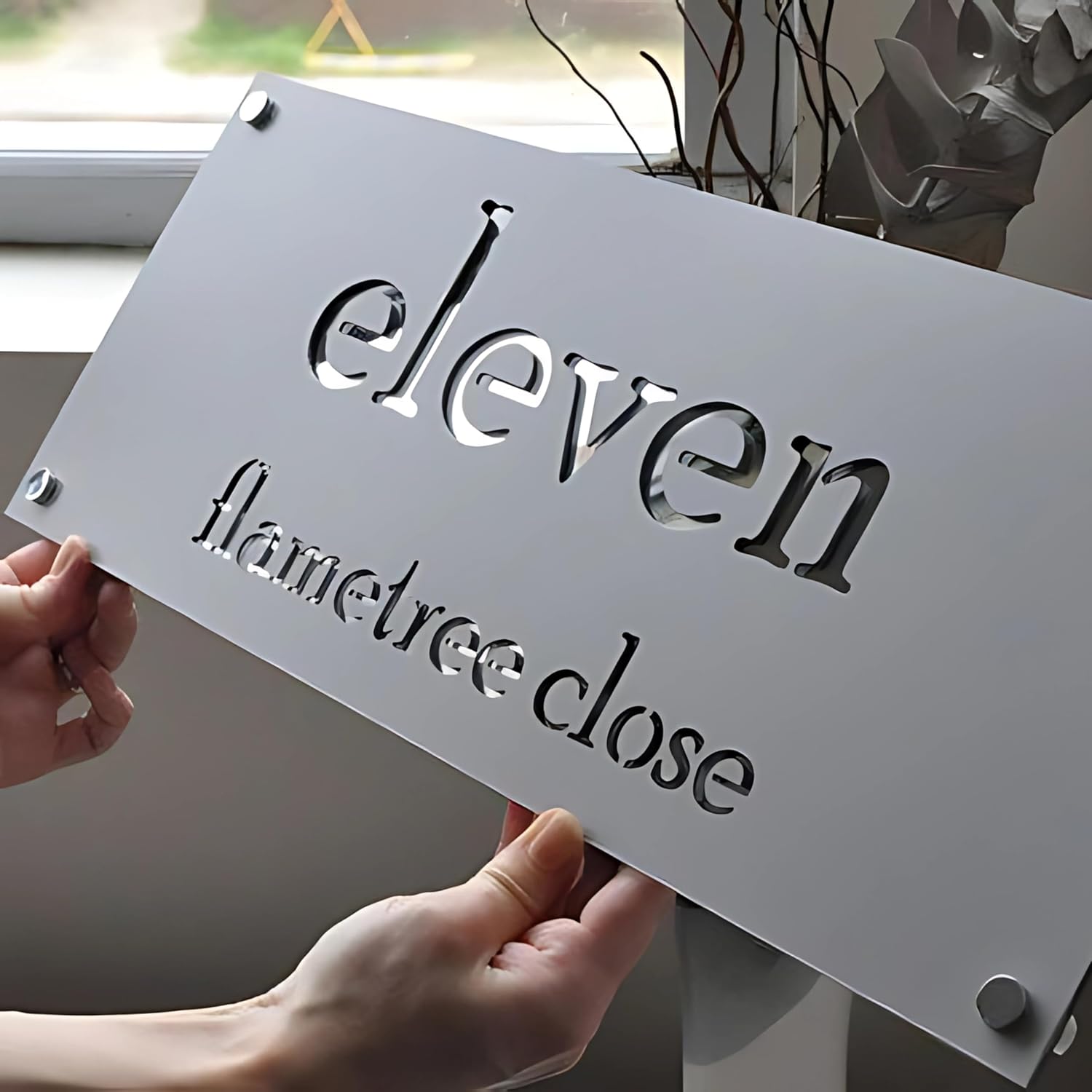 RetroVesta Custom Acrylic Name Plate for Home & Office - Waterproof Designer Door Plate, High Gloss Finish 6x12 Inches, Perfect for Flat, Bungalow, Apartment, & Outdoor Entrances (Black Color)