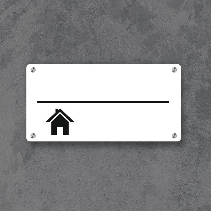 RetroVesta Custom Nameplate for Home & Office - White & Black Waterproof Designer Door Plate, 6x12 Inches for Flats, Bungalows, Apartments & Outdoor Entrances