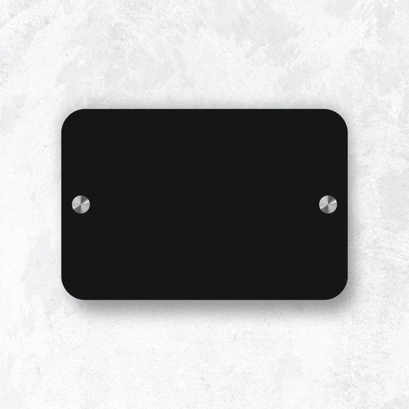 RetroVesta Customizable Nameplate for Home & Office - Waterproof Designer Door Plate, 8x12 Inches with High Gloss Finish for Flats, Bungalows, Apartments & Outdoor Entrances (Black & White)