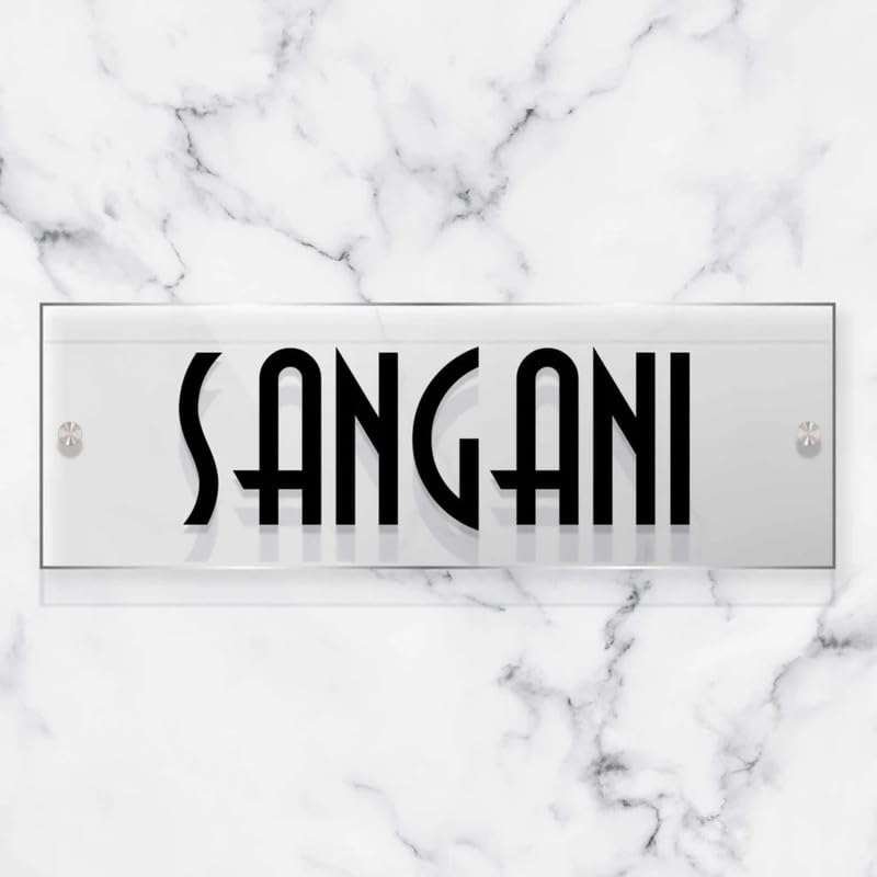RetroVesta Custom Acrylic Name Plate for Home & Office - Waterproof Designer Door Sign, 6x12 Inches, Ideal for Flats, Apartments & Outdoor Entrances 021 TRP&B-Plain