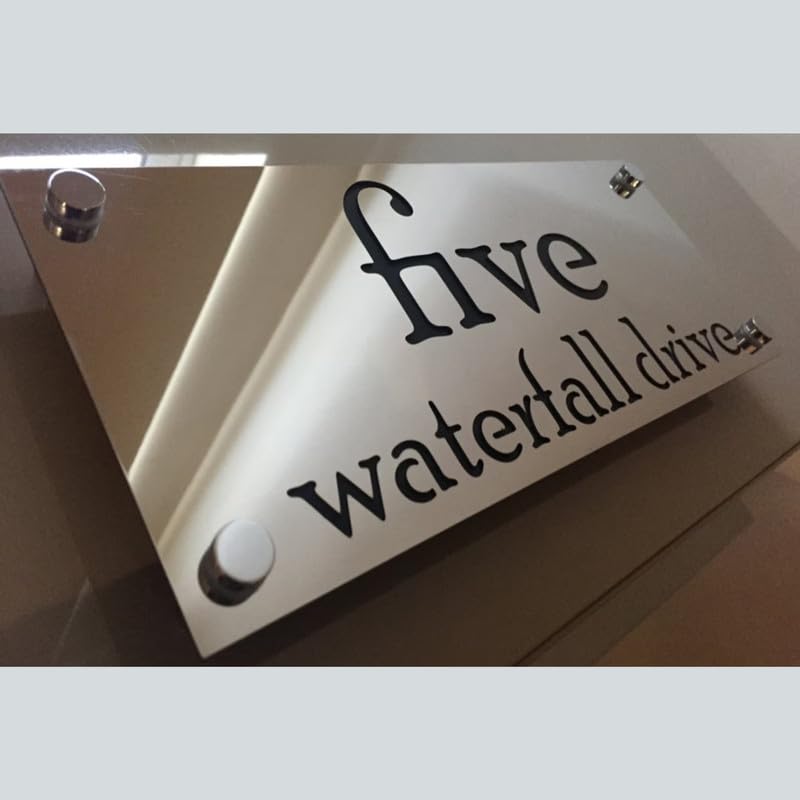 RetroVesta Custom Acrylic Name Plate for Home & Office - Waterproof Designer Door Sign, 6x12 Inches, Ideal for Flats, Apartments & Outdoor Entrances 004 S&B-Plain