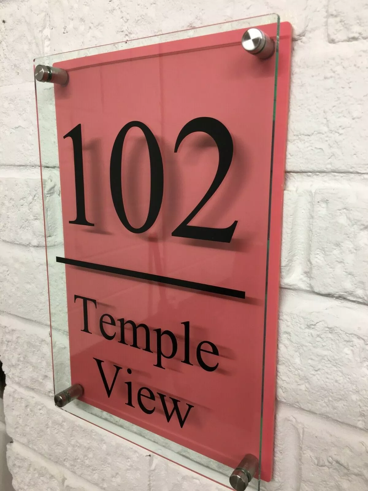 RetroVesta clear acrylic name plate for home entrance door 12x15 inch