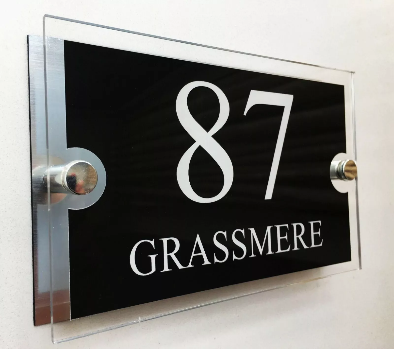 RetroVesta acrylic name plate 8x12 inches double plate effect sharp finish 