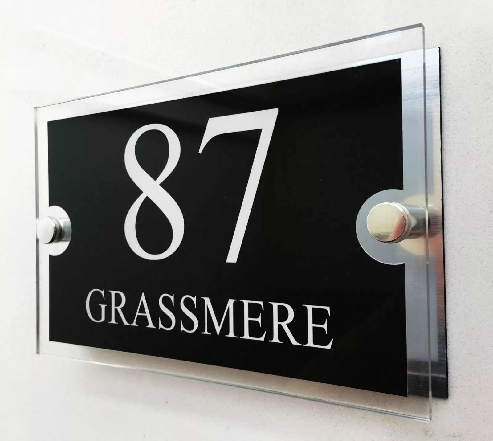 RetroVesta acrylic name plate 8x12 inches double plate effect sharp finish 
