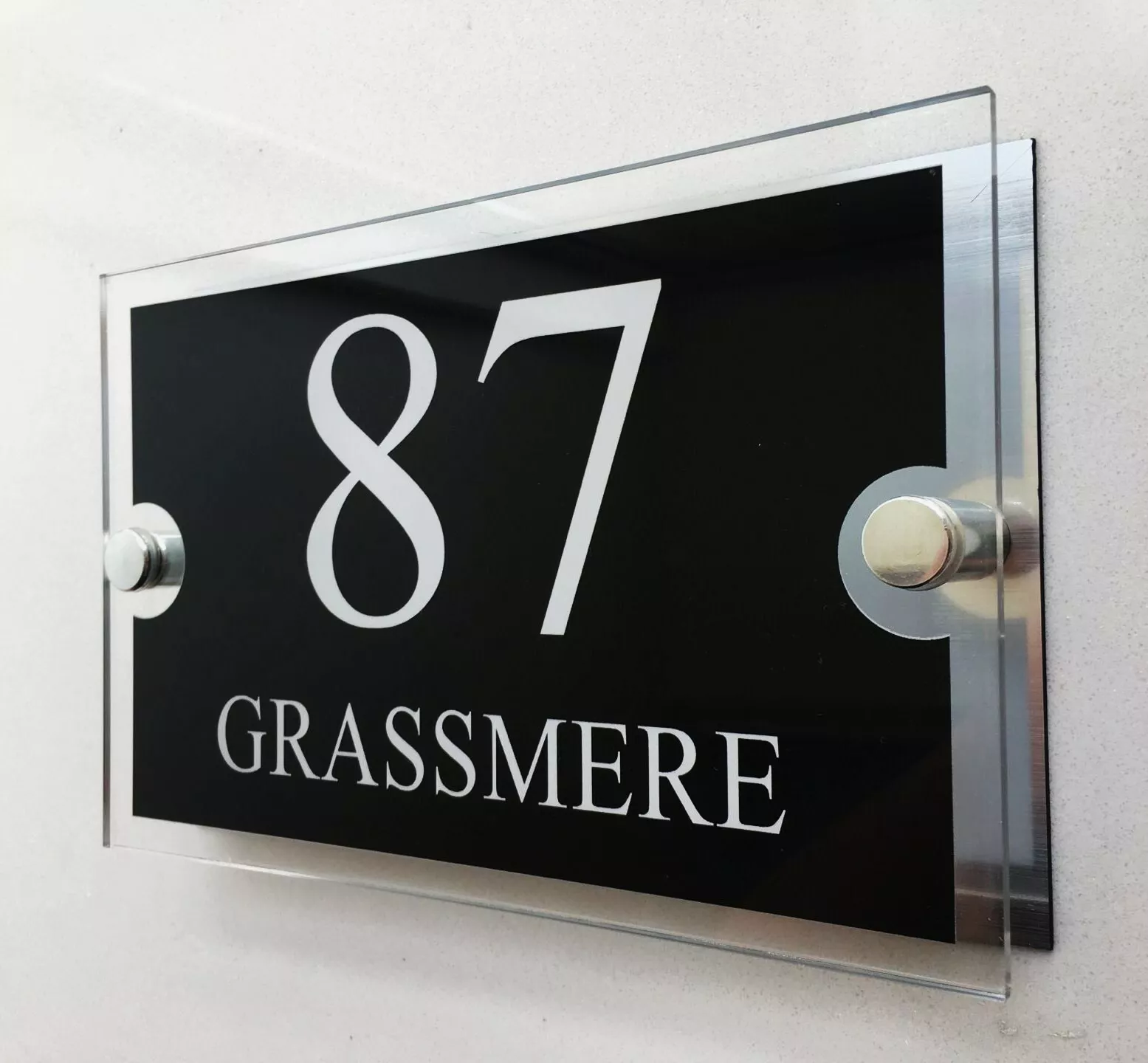 RetroVesta acrylic name plate 8x12 inches double plate effect sharp finish 