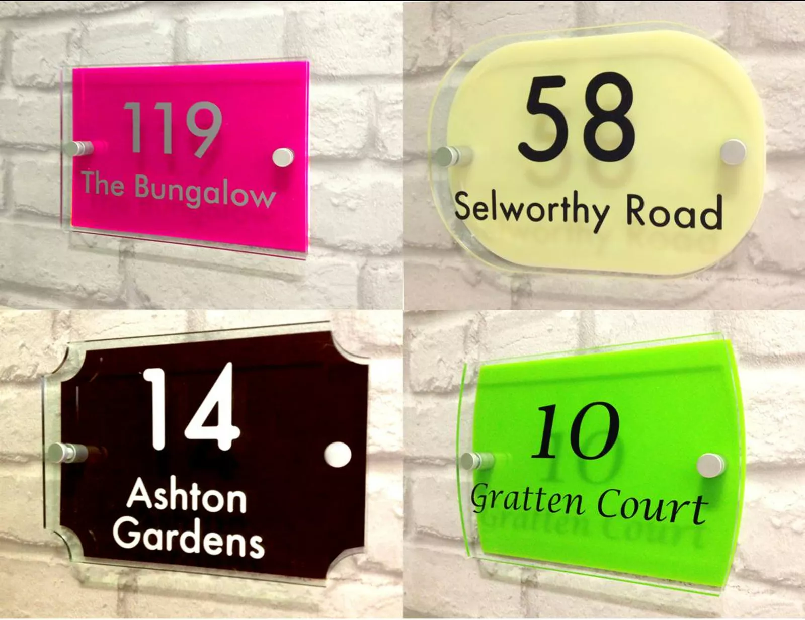 RetroVesta acrylic name board for door 8x12 inch double plate design 