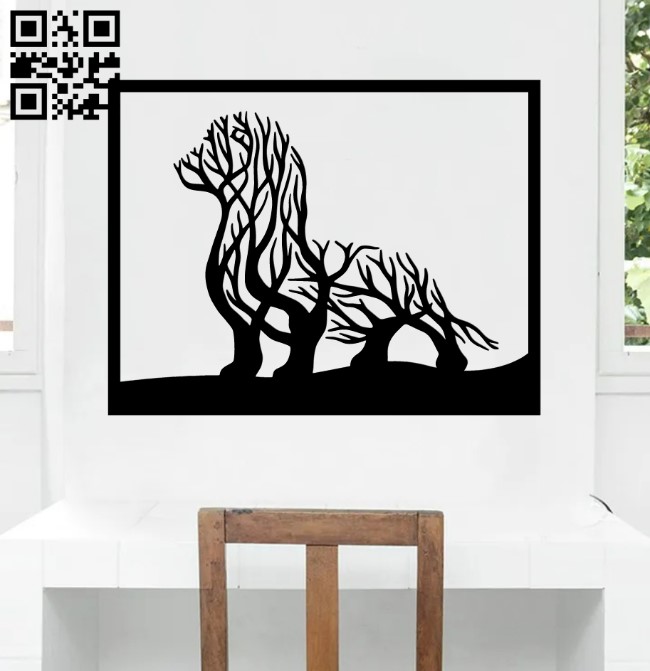Silhouette Lion Wall Art Create a cozy atmosphere with this beautiful handcrafted wooden artwork.