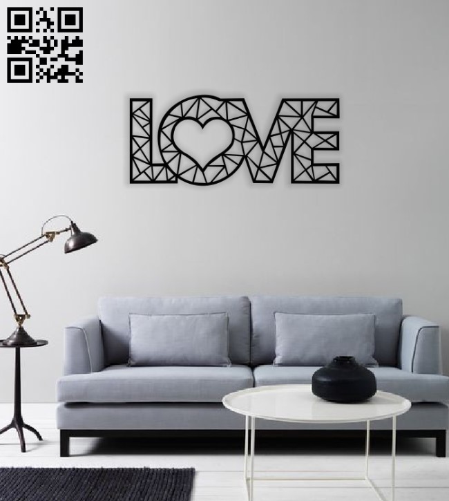 Geometric LOVE Wall Art RetroVesta Wooden Wall Art – 5mm MDF Handmade Design for Home