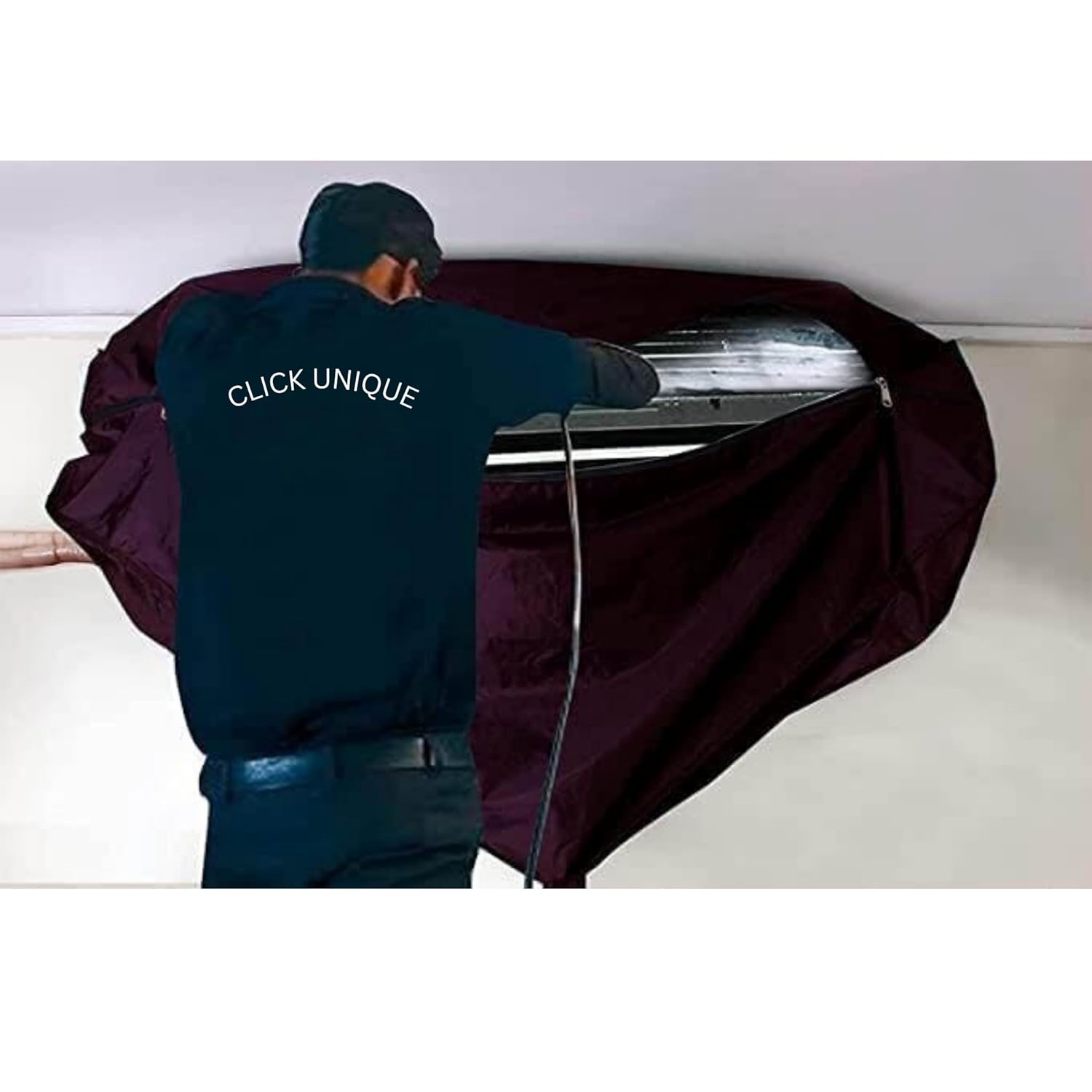 RetroVesta AC Service Wash Bag Cover (Blue, Waterproof, PVC Coated) for 1.5 to 2 Ton Split AC Units – AC Door Cover, Blocker, Control Door, Room Seal, Plastic Partition & Power Switch Cover for Home