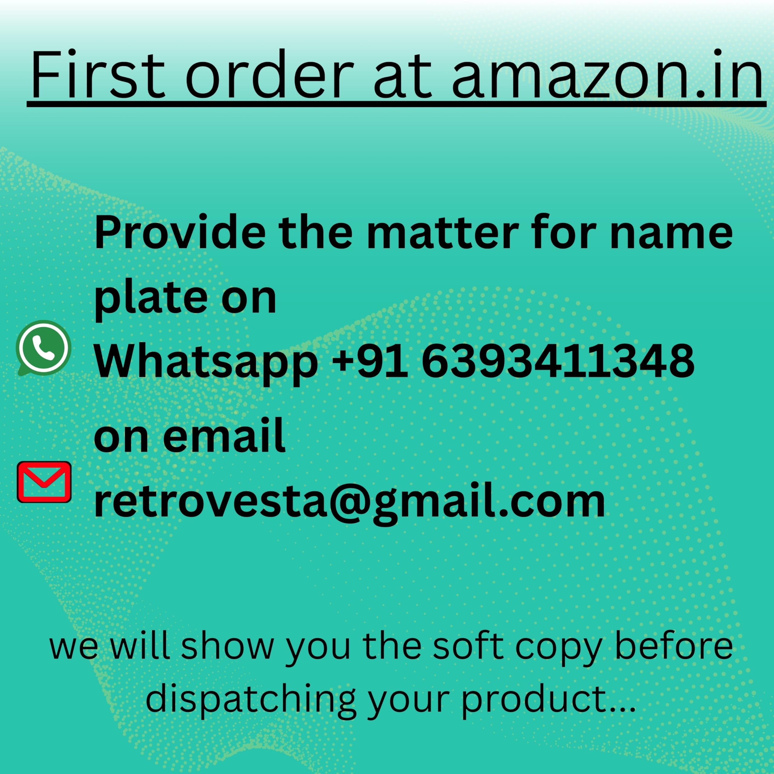 RetroVesta Custom Acrylic Name Plate for Home & Office - Waterproof Designer Door Sign, 6x12 Inches, Ideal for Flats, Apartments & Outdoor Entrances 018 B&G-Flower