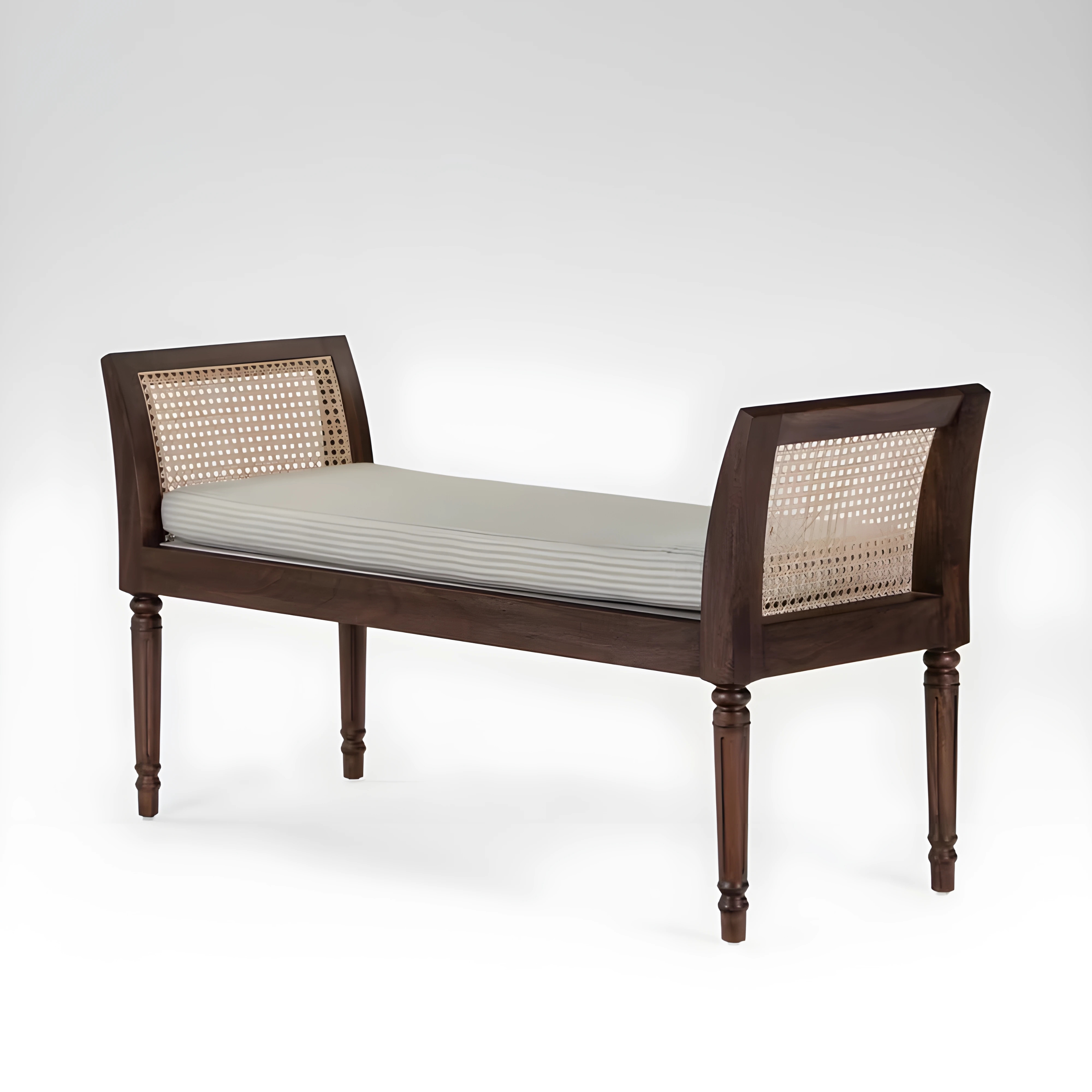 RetroVesta Wooden Bench with Cane Sides