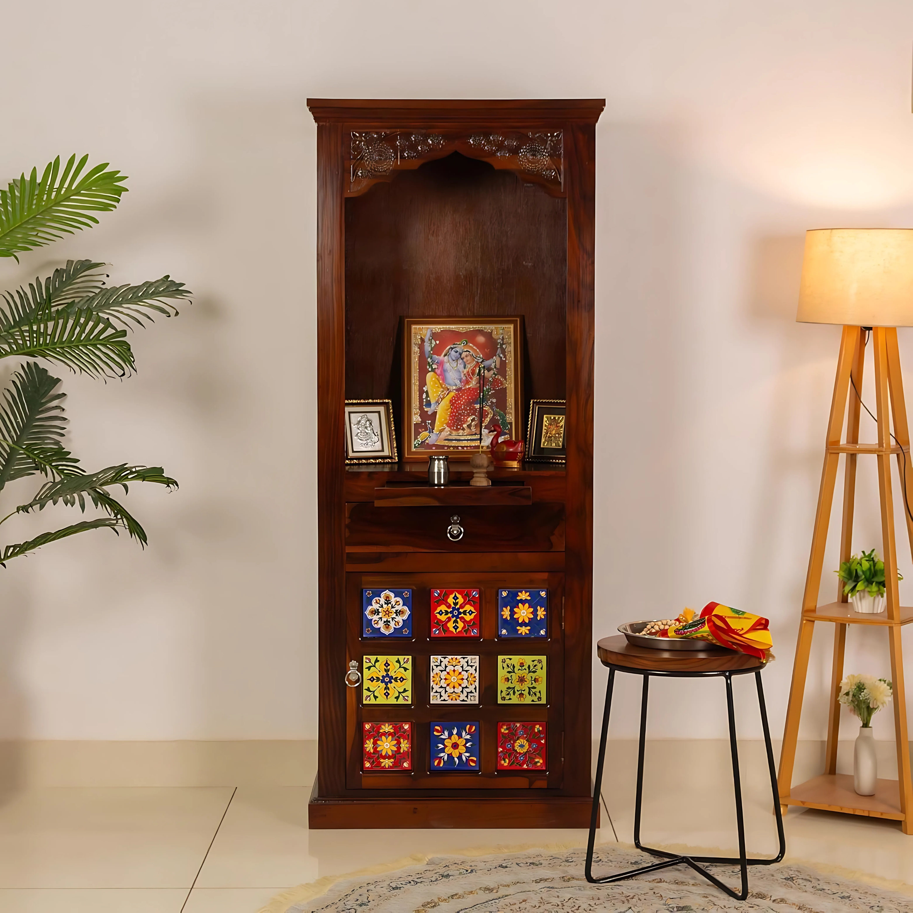 RetroVesta Brand Handcrafted Wooden Pooja Mandir