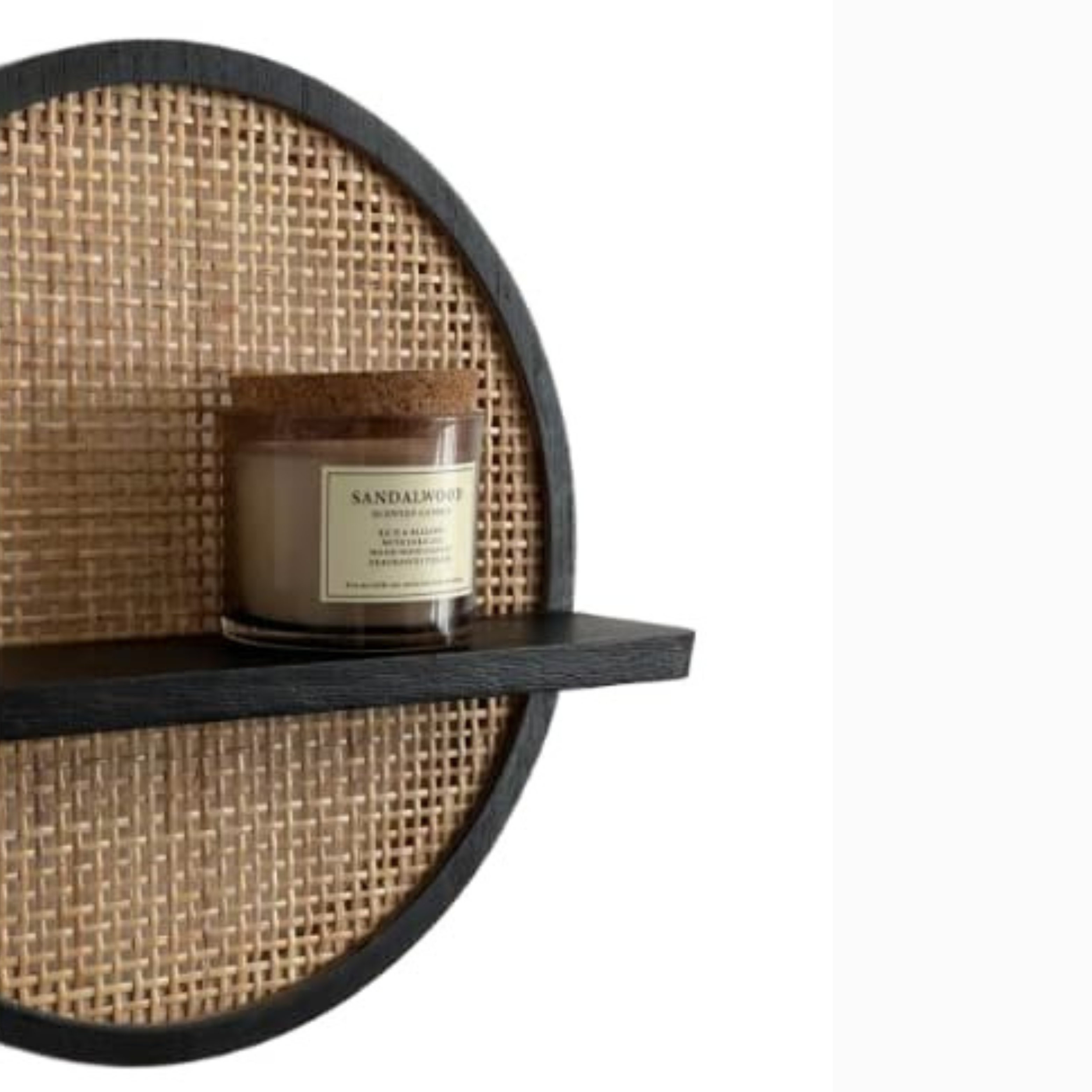 RetroVesta Brand Round rattan wall shelf