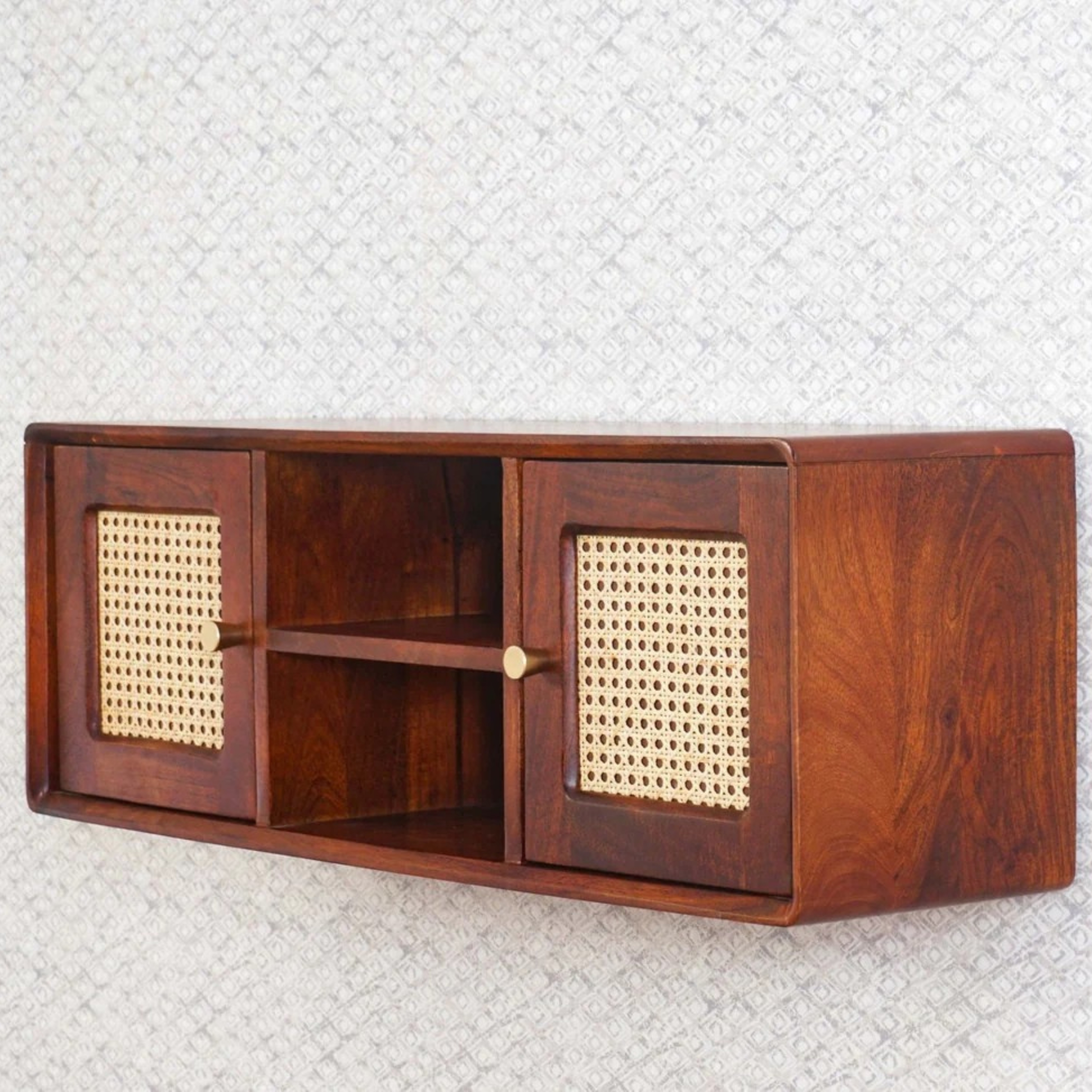 RetroVesta Wooden Wall Shelf With Cabinet