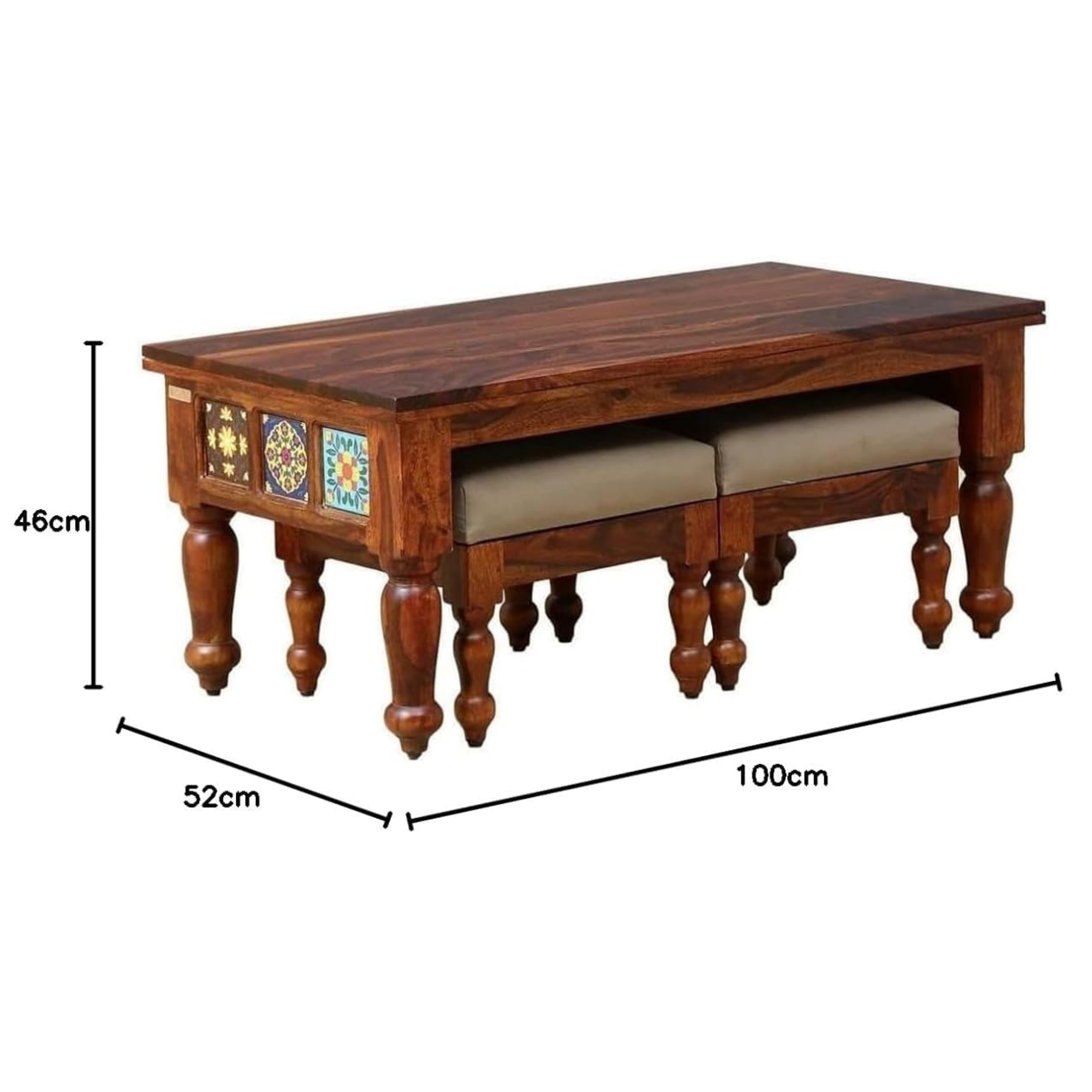 RetroVesta Brand Wooden Coffee Table Set