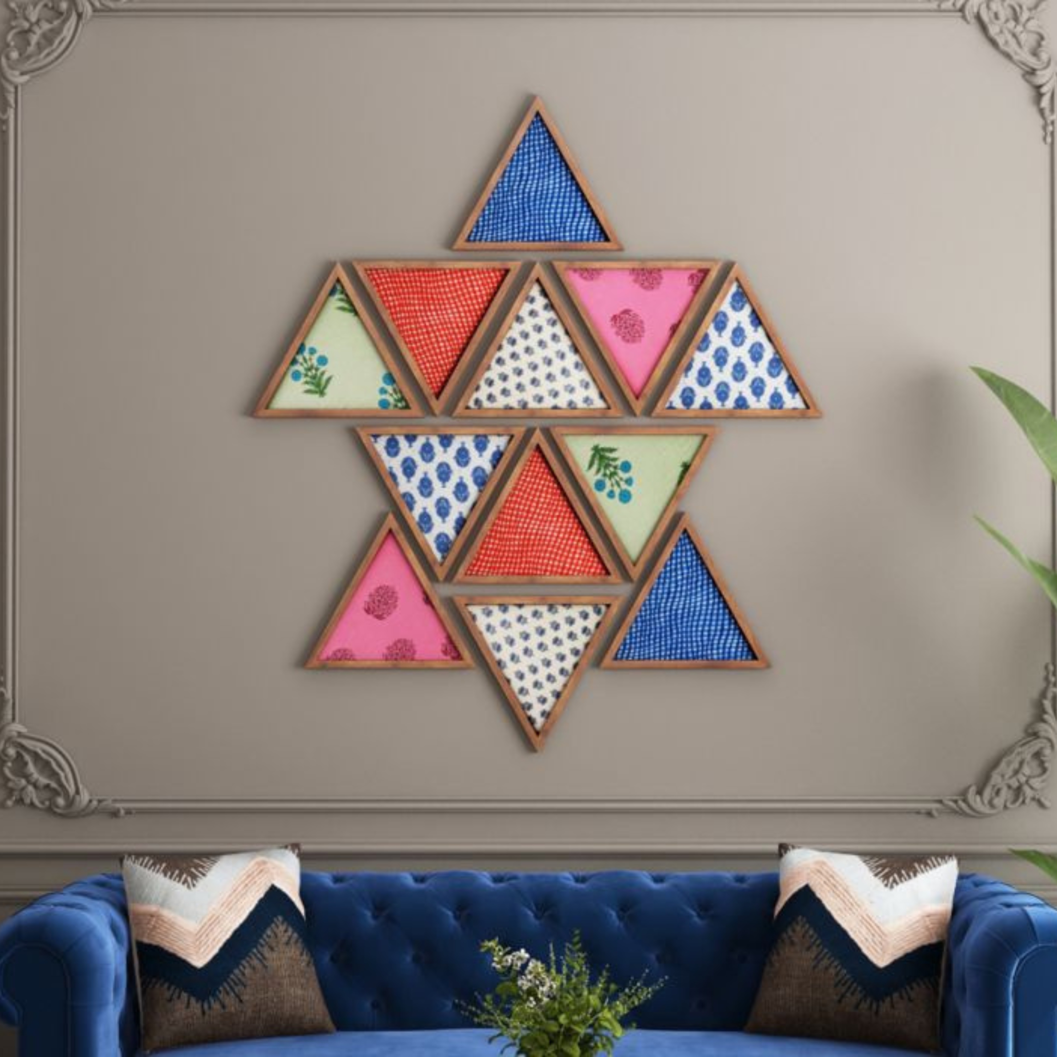 RetroVesta Geometric Multi-Patterned Wall Art