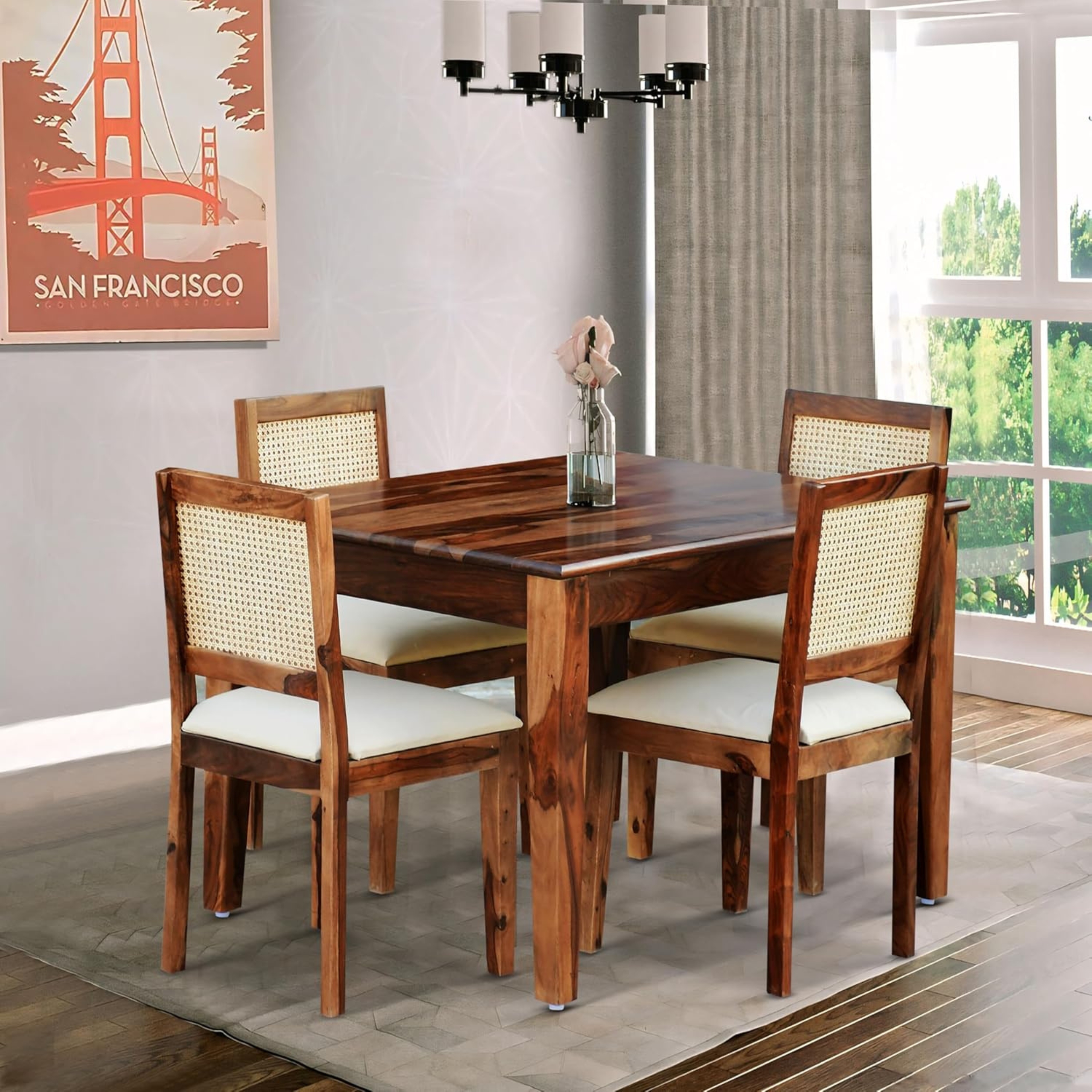 Retrovesta Wooden Dining Table Set