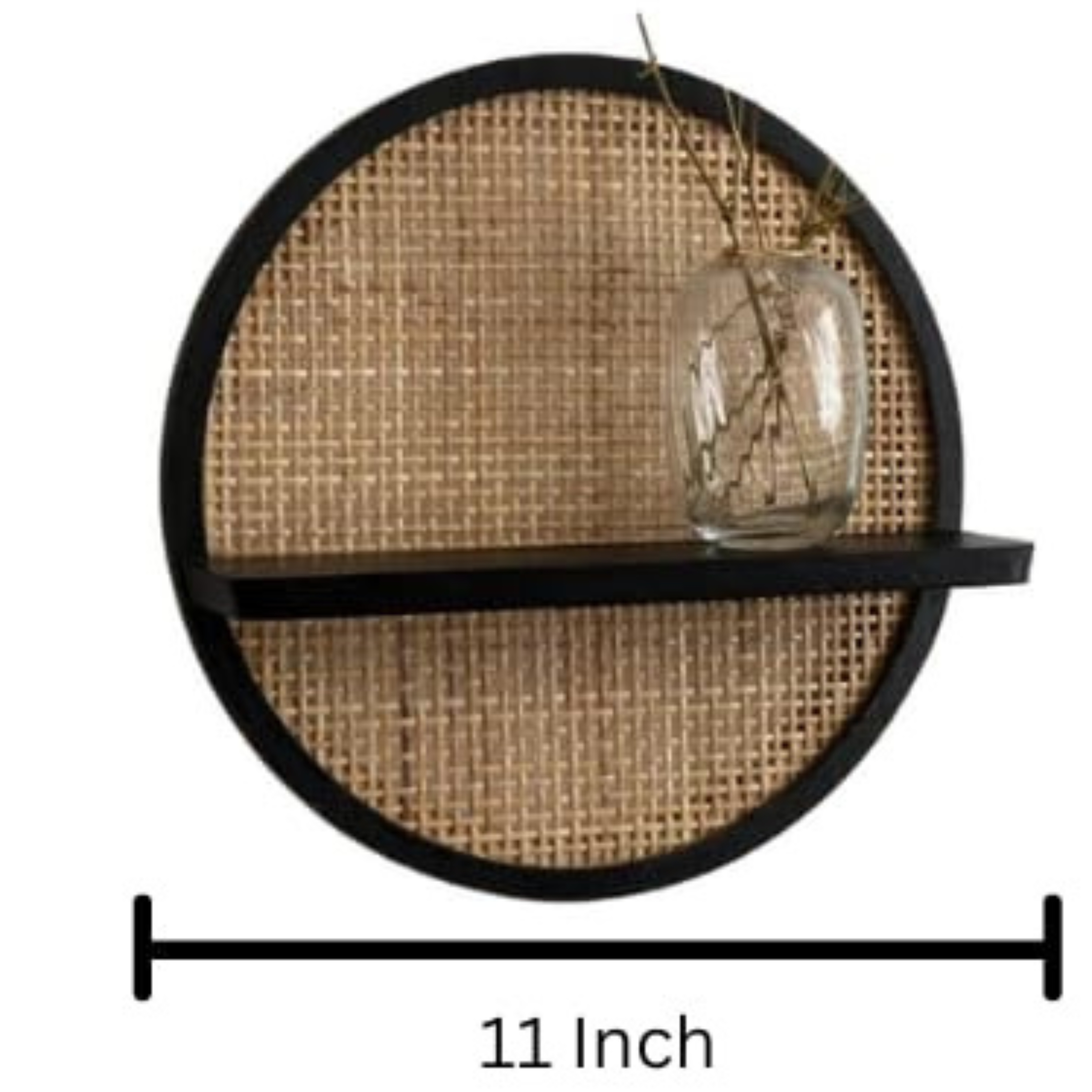 RetroVesta Brand Round rattan wall shelf