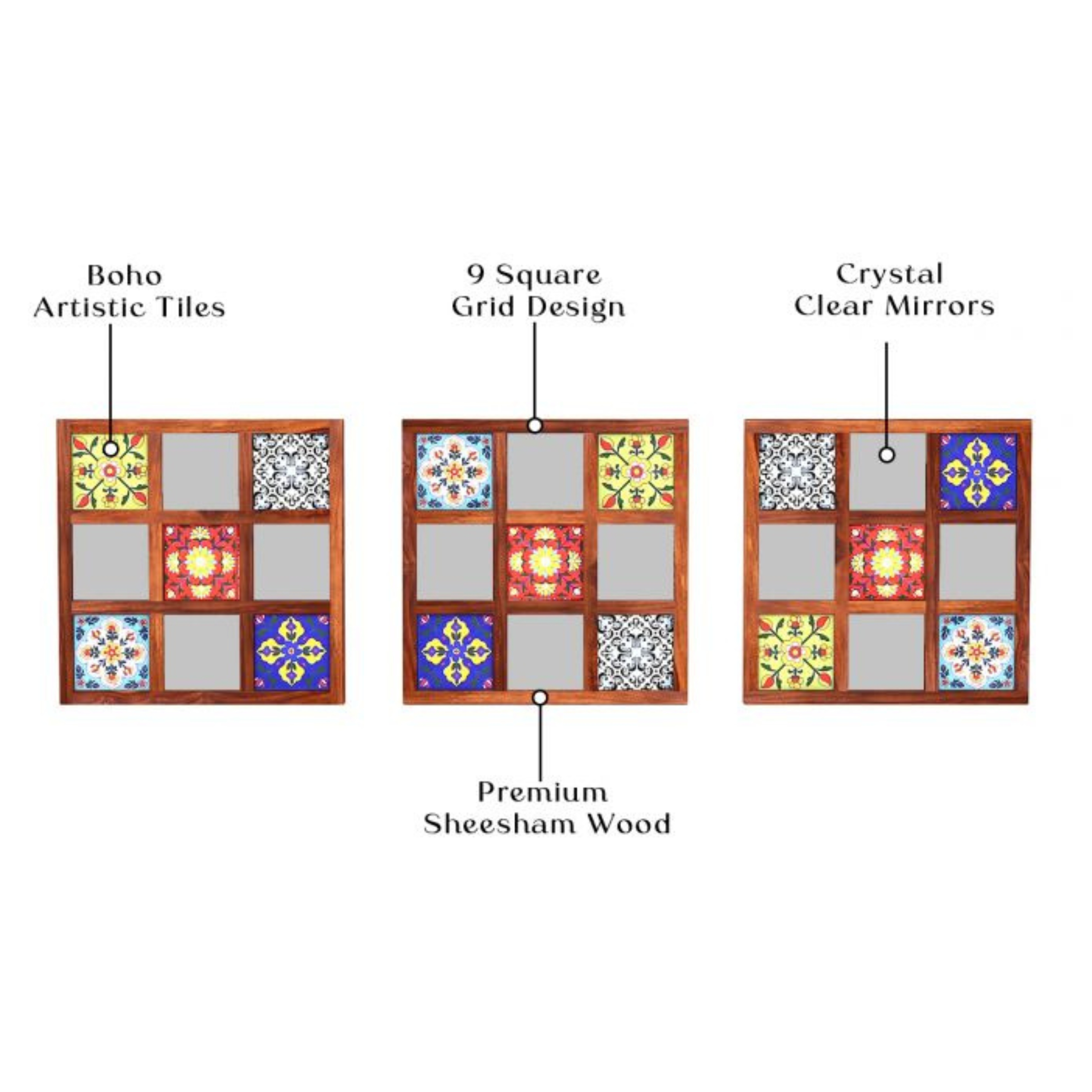 RetroVesta Wall Mirror Panel Set