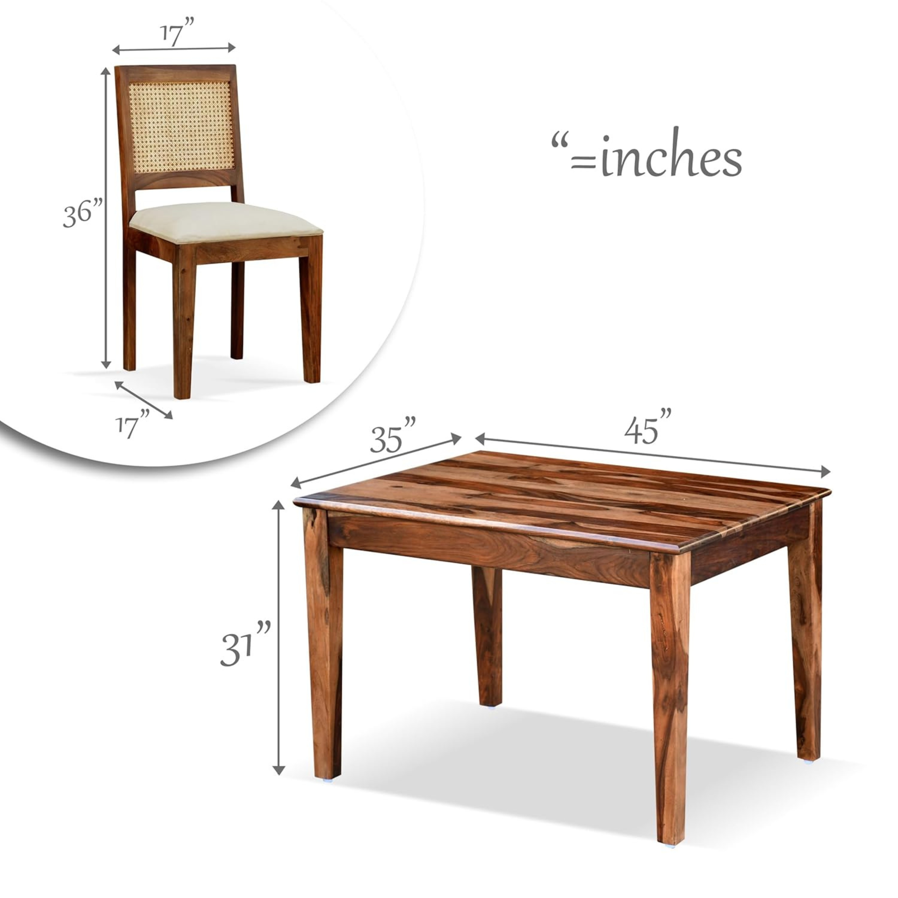 Retrovesta Wooden Dining Table Set