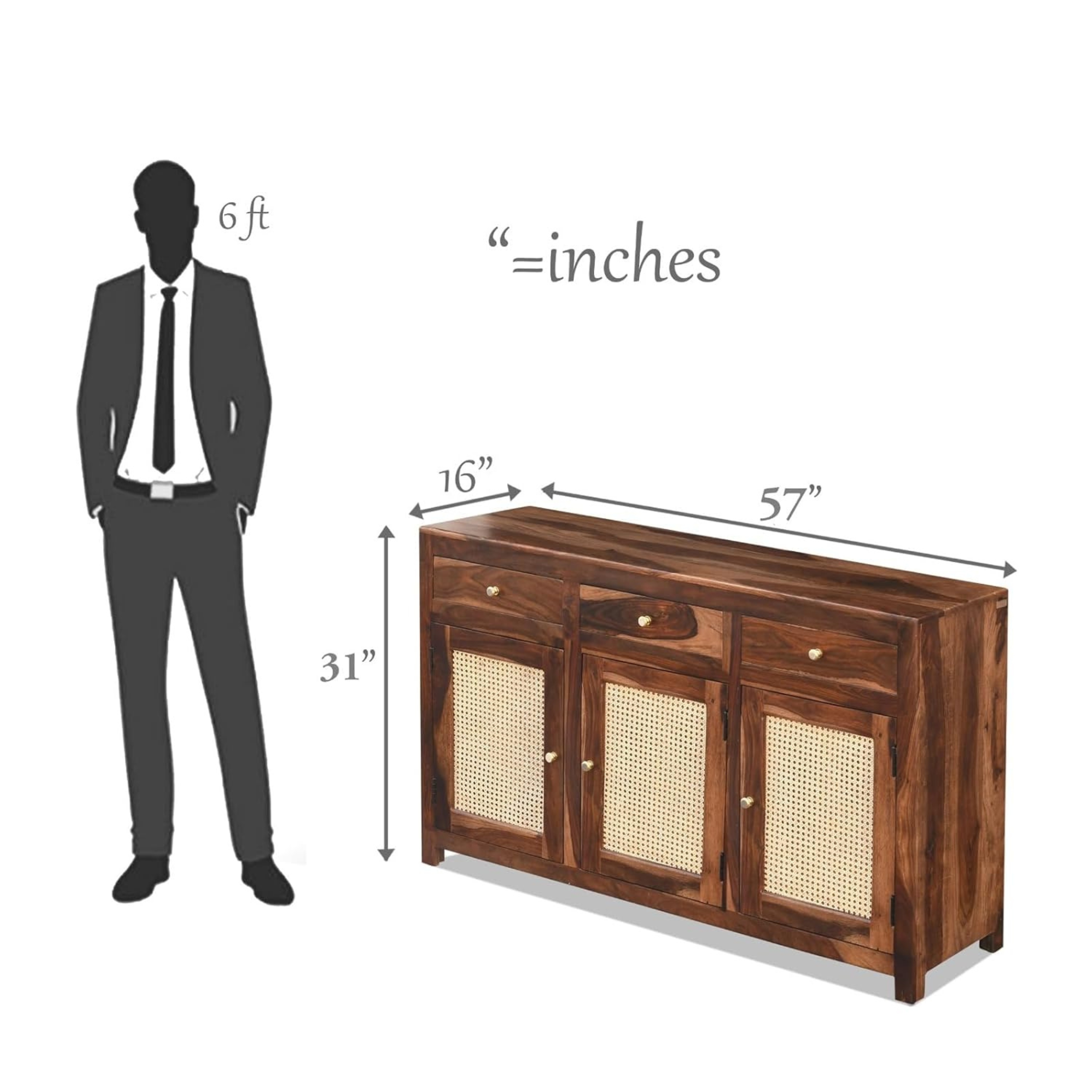 RetroVesta Rustic Wooden Sideboard