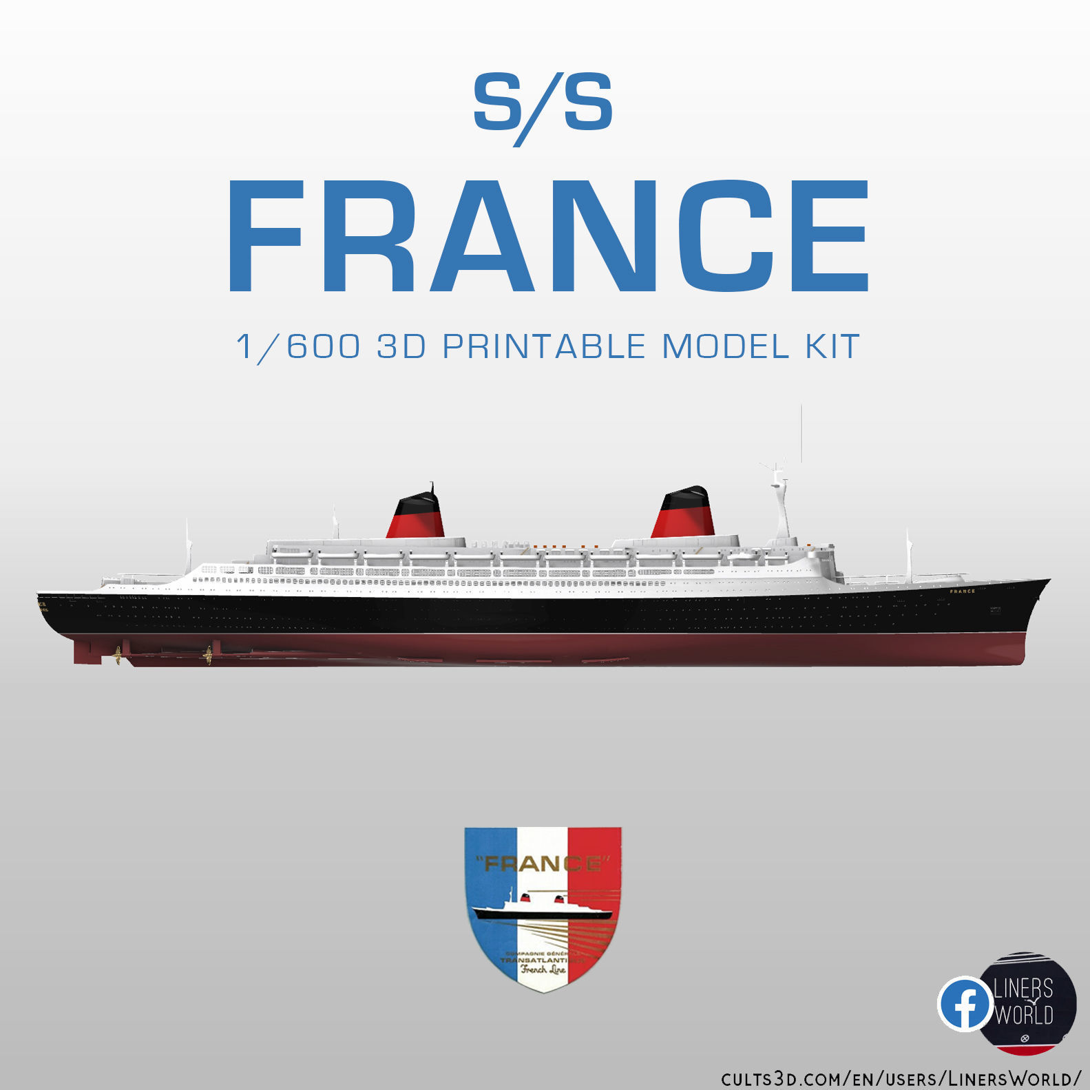 SS France (1962) ocean liner model kit