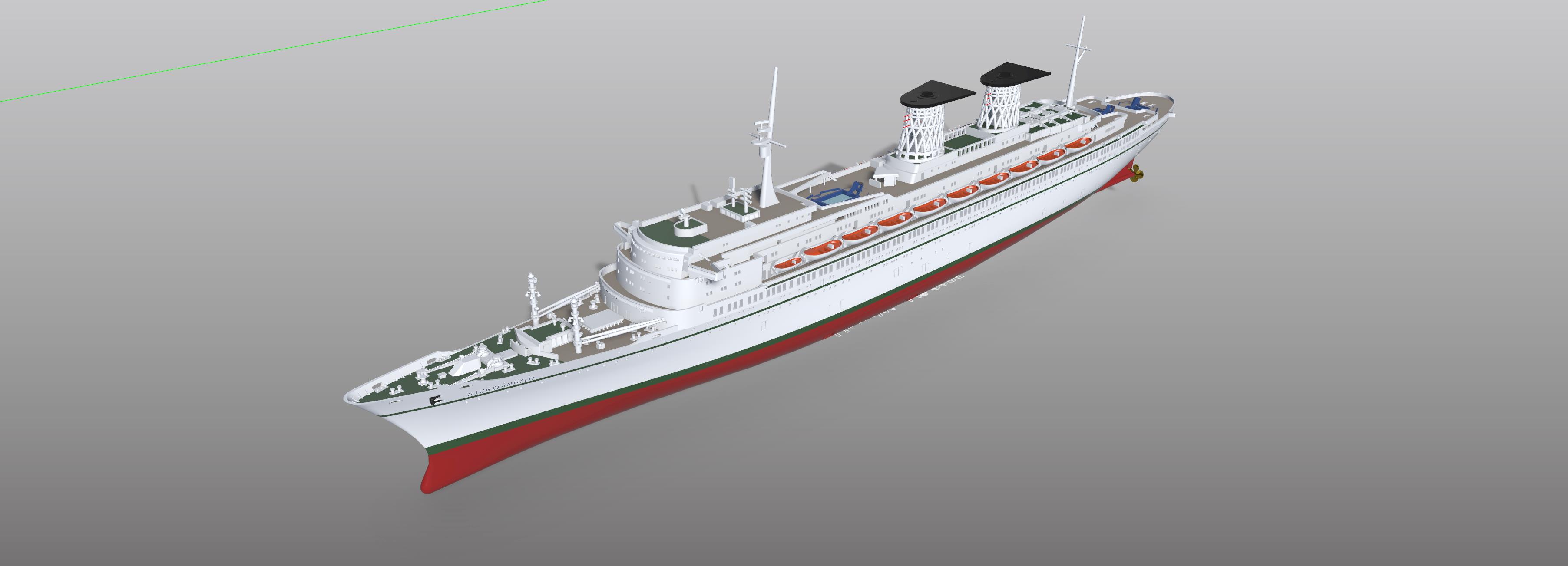 SS MICHELANGELO Italian ocean liner model