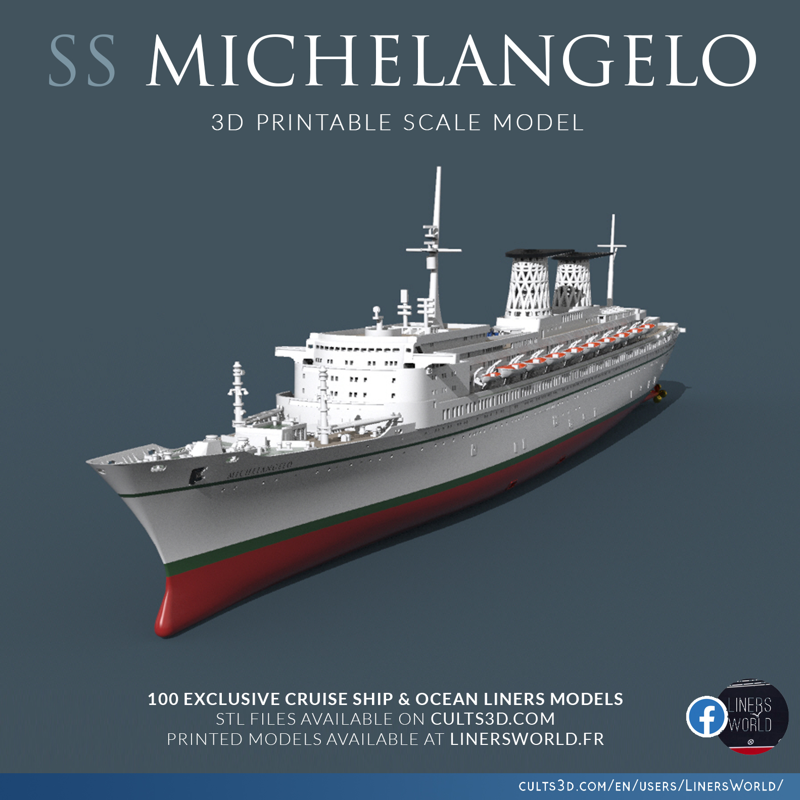 SS MICHELANGELO Italian ocean liner model