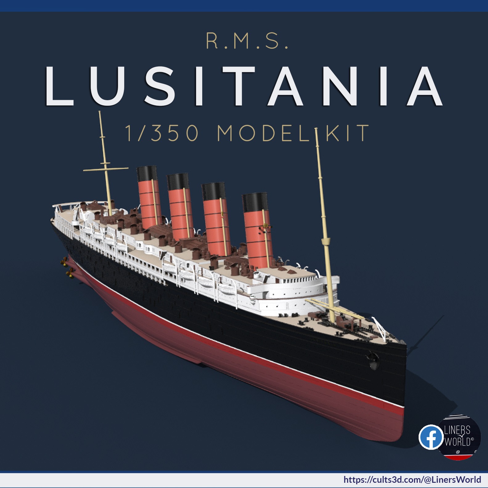 1/350 Scale RMS Lusitania Model Kit - 1909 Edition | LinersWorld
