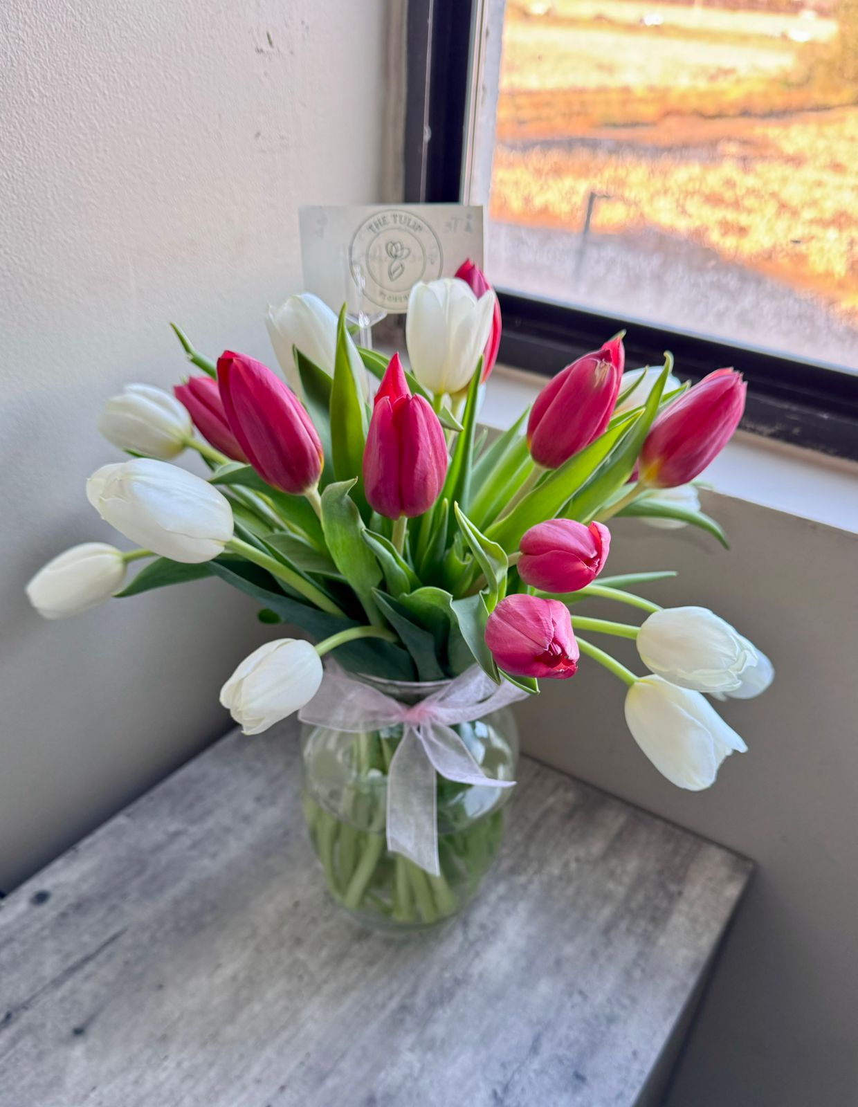 Jarrón de tulipanes