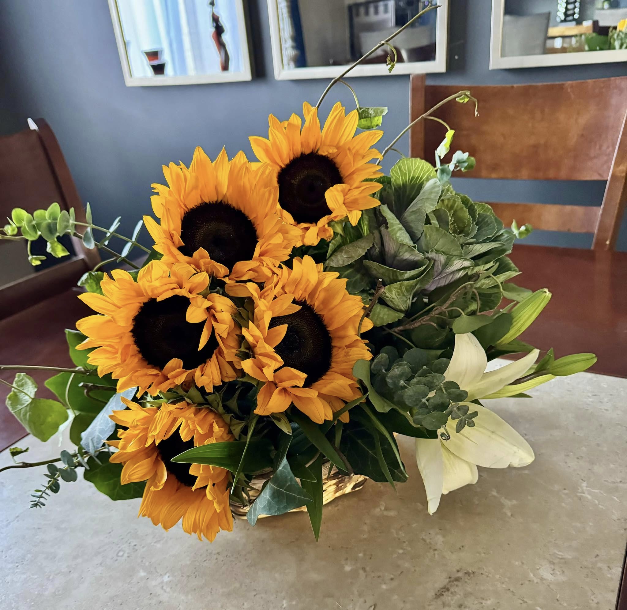 Arreglo de girasoles