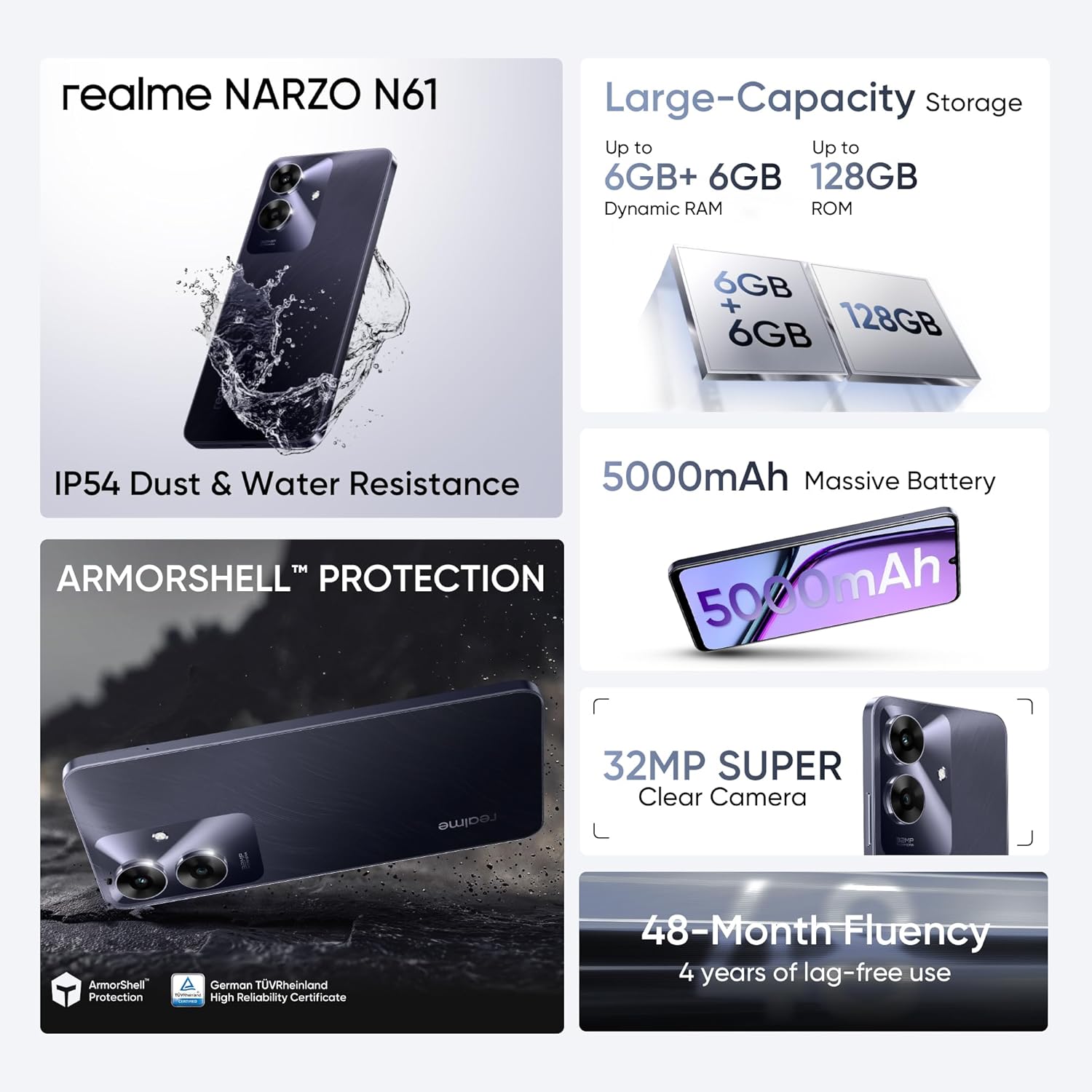 realme Narzo N61 (Marble Black, 64GB)  (4 GB RAM)