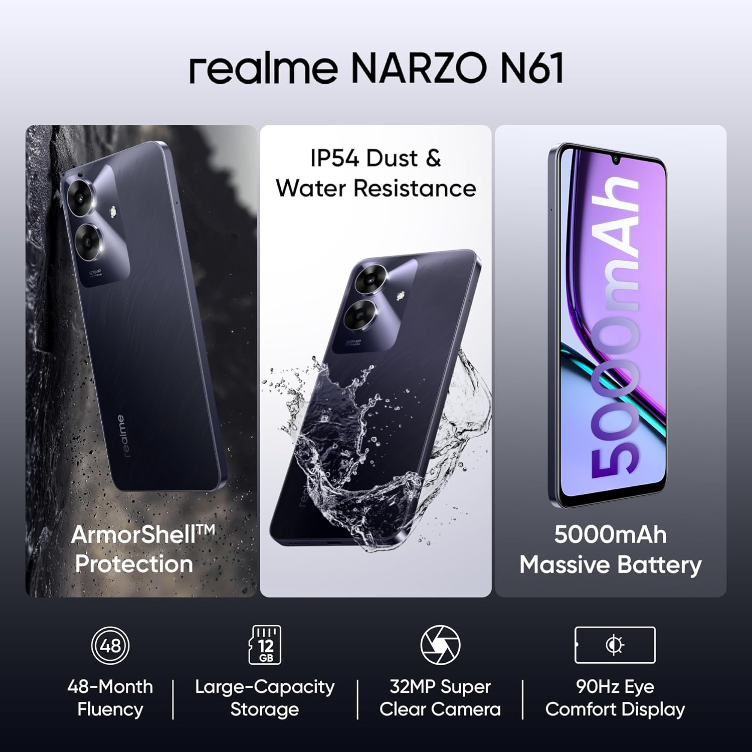 realme Narzo N61 (Marble Black, 64GB)  (4 GB RAM)