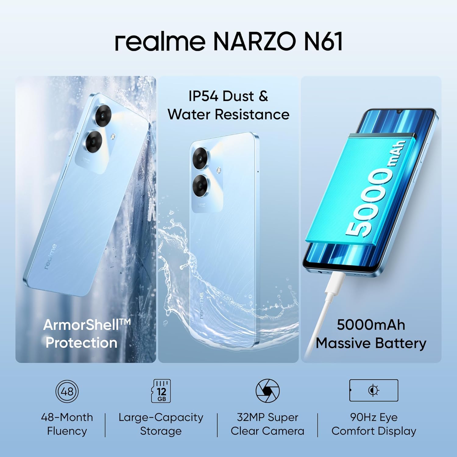 realme Narzo N61 (Voyage Blue, 128 GB)  (6 GB RAM)